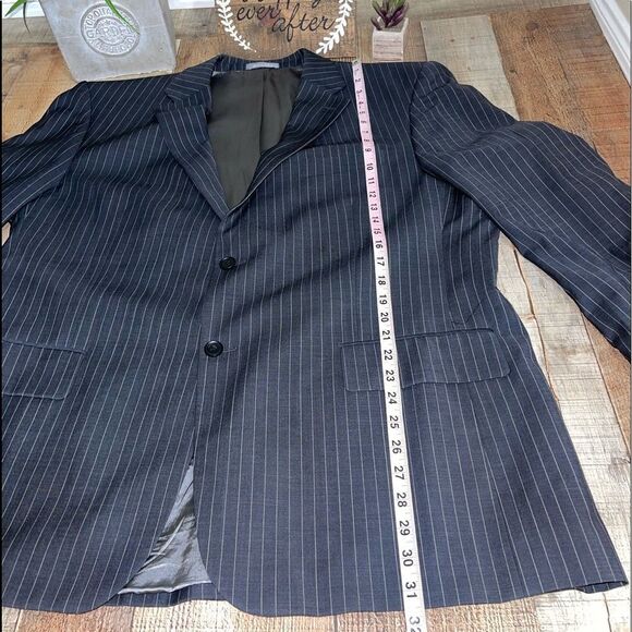 Oscar De La Renta 48 R Mens Pinstripe Soft Sport Coat Jacket 100.% Wool. - Picture 3 of 13